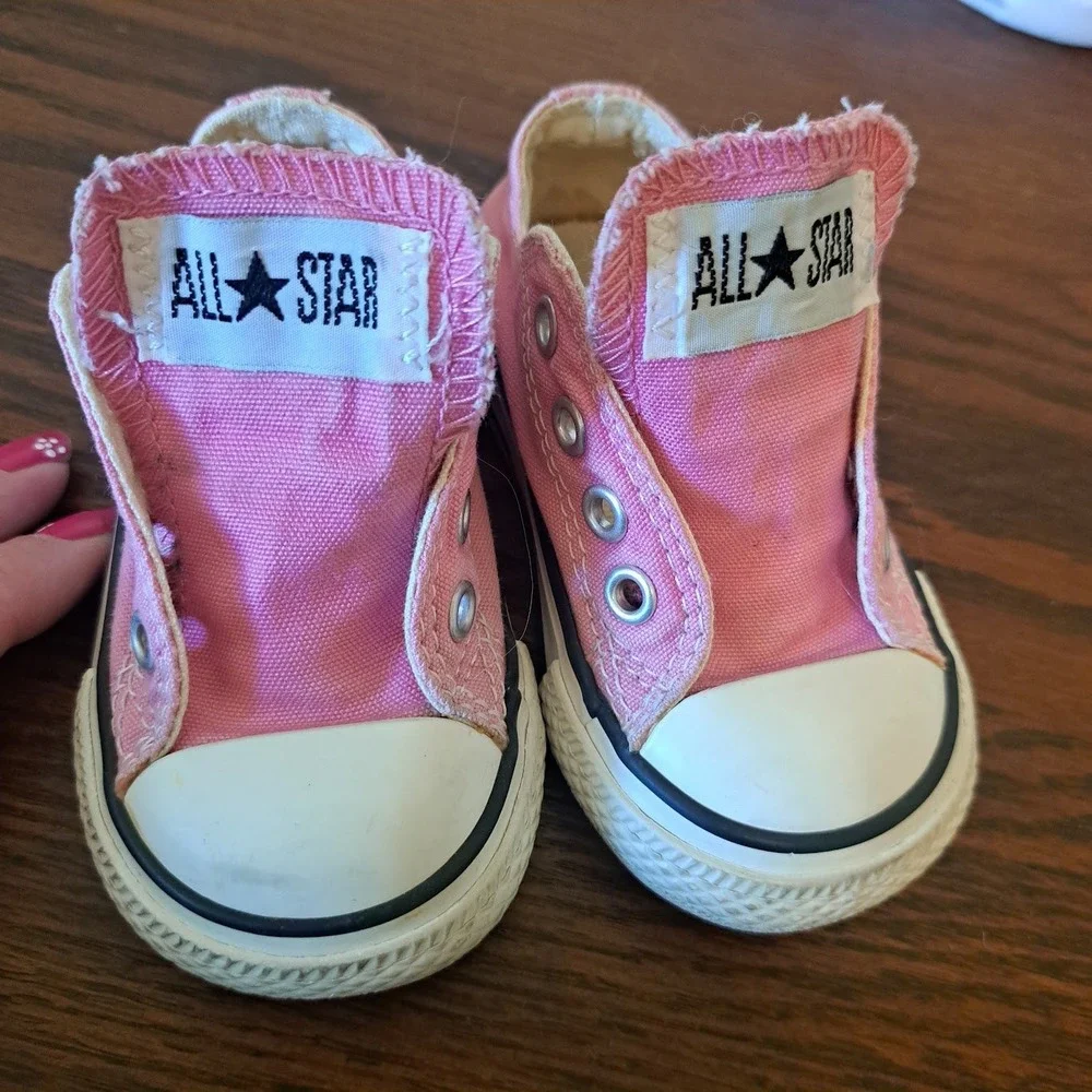 Converse Pink All Star & Champion White Sneakers Bundle Infant Size 3 4 Shoes